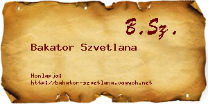 Bakator Szvetlana névjegykártya